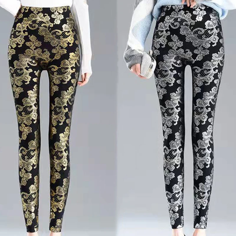 leggings-de-sport-moulants-a-imprime-floral-pour-femmes-pantalon-de-course-taille-haute-sexy-pour-l'exterieur-couleur-or-et-argent