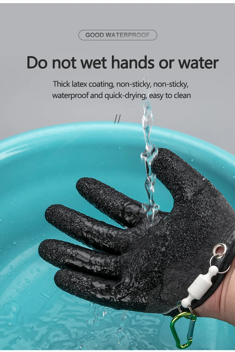 Description Picture 3 of itemFishing Gloves Full Finger Anti-Slip Durabl Work Cutproof Glove Fisherman Protect Hand Fish Grab Carp Latex Hunting Gloves