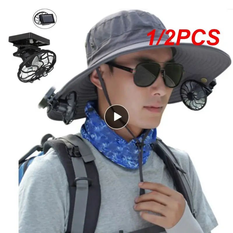 

1/2PCS Portable Mini Solar Powered Clip Fan Mountain Climbing Camping Wilderness SurvivalSummer Hat Clip Cooler Fan