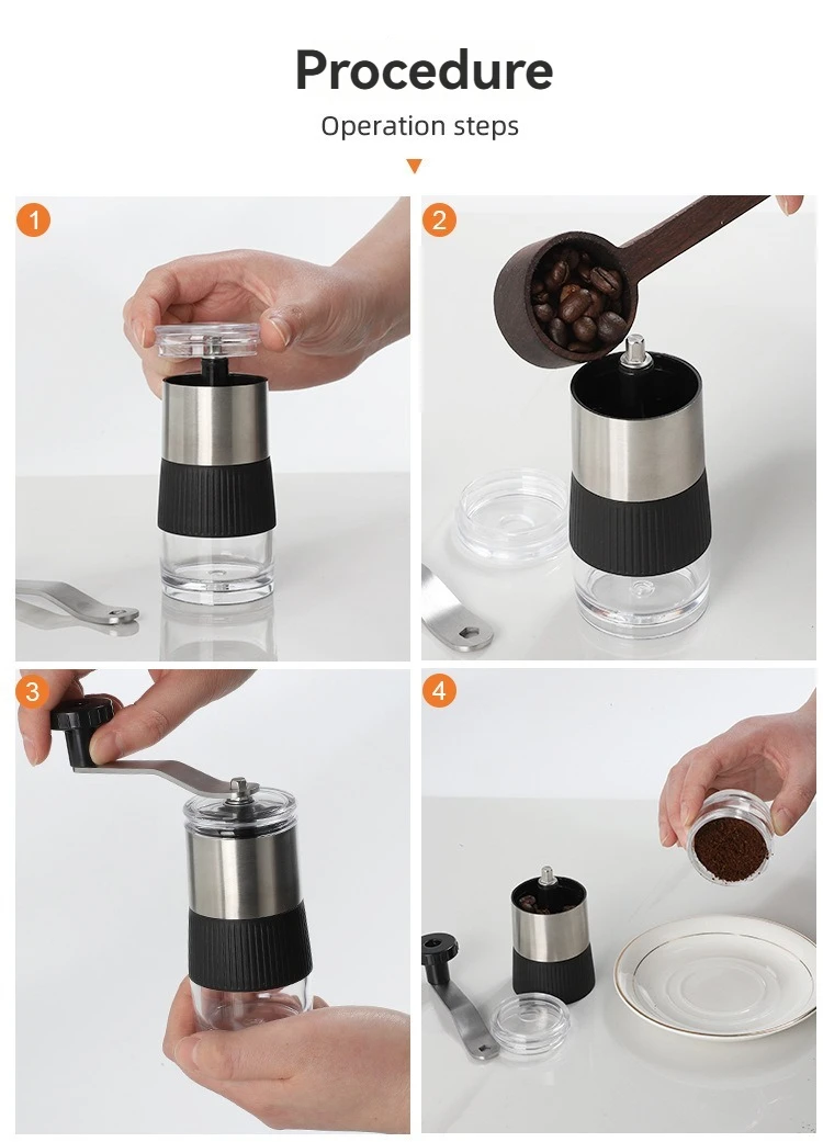 Neue Mini Handshake manuelle Mahlung praktische Edelstahl Keramik kern Kaffeebohnen mühle visuelle Kaffee maschine – Detail 9