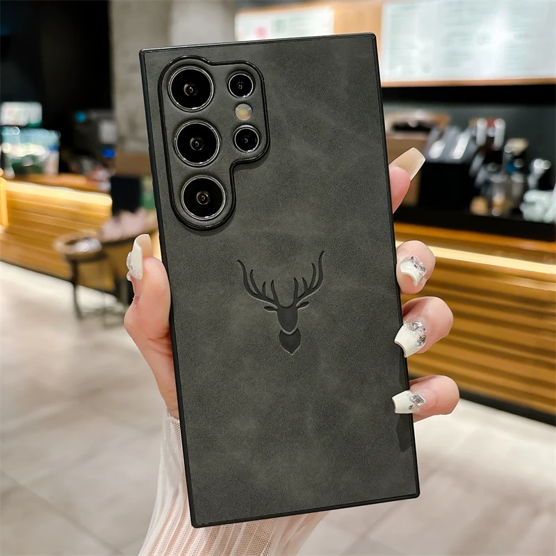 Elegant Soft Leather Deer Head Back Case