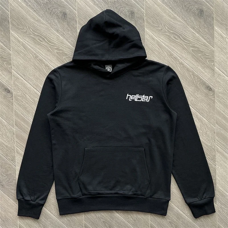 

24ss Black Vintage Washed Hoodie Men Women 1:1 Best Quality Rhinestone Logo Oversized Sweatshirts