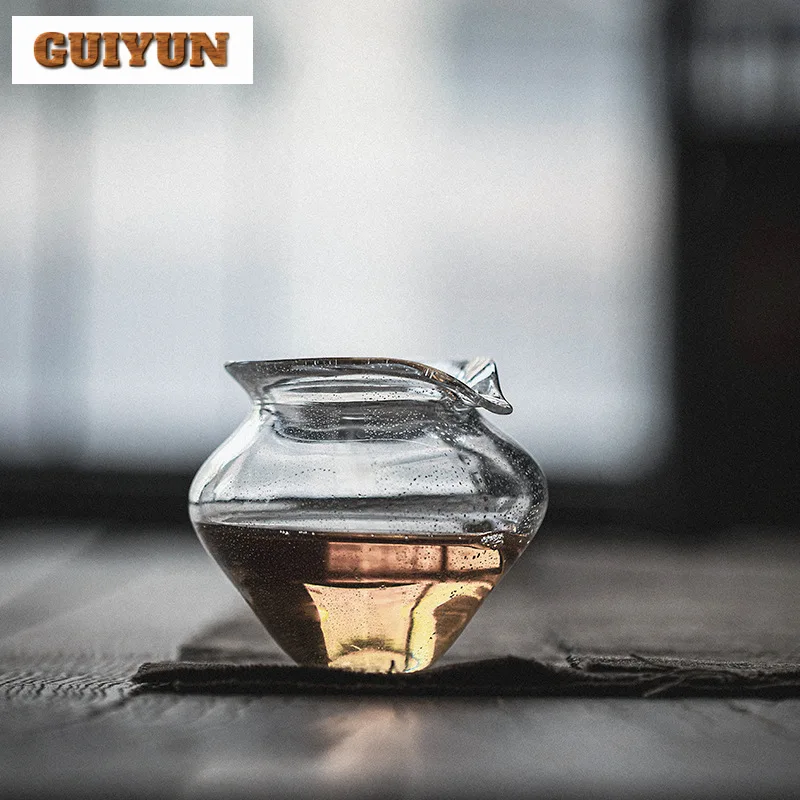 180ml Handmade Blown Sodium Calcium Glass Tea Pitcher Creative Serving Cup Cha Hai Household Justice Cup Teaset Craft Supplies
