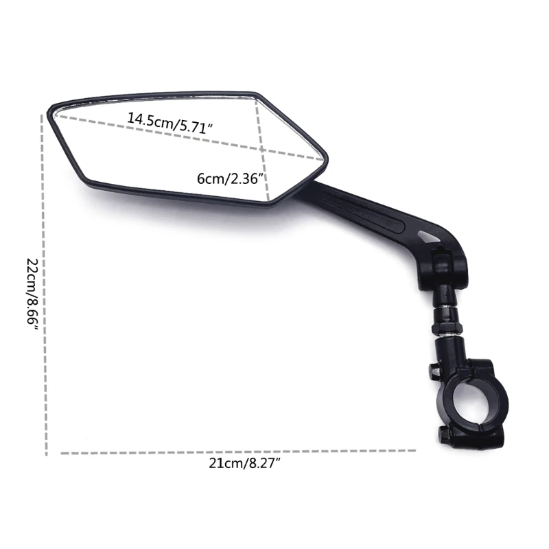 X6HF 오토바이 스쿠터 백미러 눈부심 방지 22mm 7/8 핸들바 사이드 미러