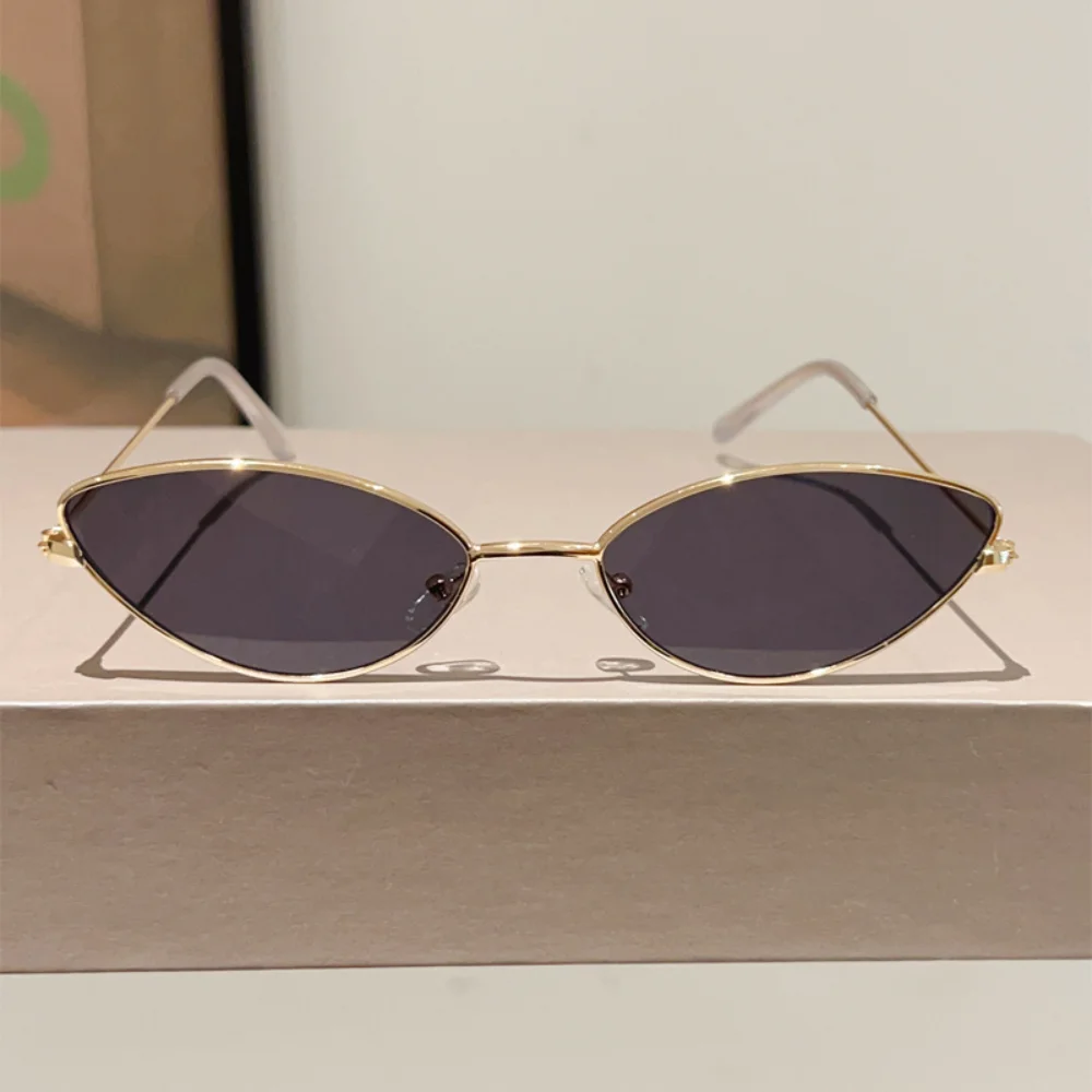 KLASSNUM Mode Kleine Cat Eye Sonnenbrille für Männer Frauen Retro Fahren Sonnenbrille Luxus Marke Metall Rahmen UV400 Shades Brillen – Detail 11