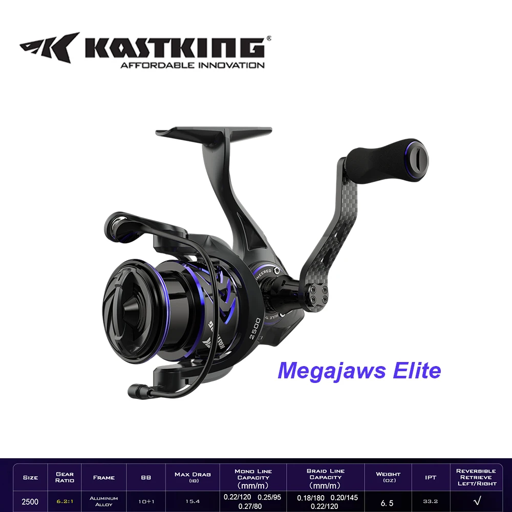 KastKing MegaJaws Elite Spinning Reel Ultra Lightweight Fishing Reels 6.2:  1 Gear Ratio Great for Saltwater and Freshwater - AliExpress