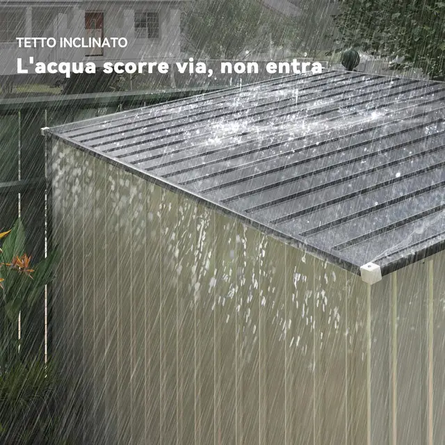Abri de jardin en acier avec portes coulissantes et évents d'air 213x130x185cm Gris foncé 4