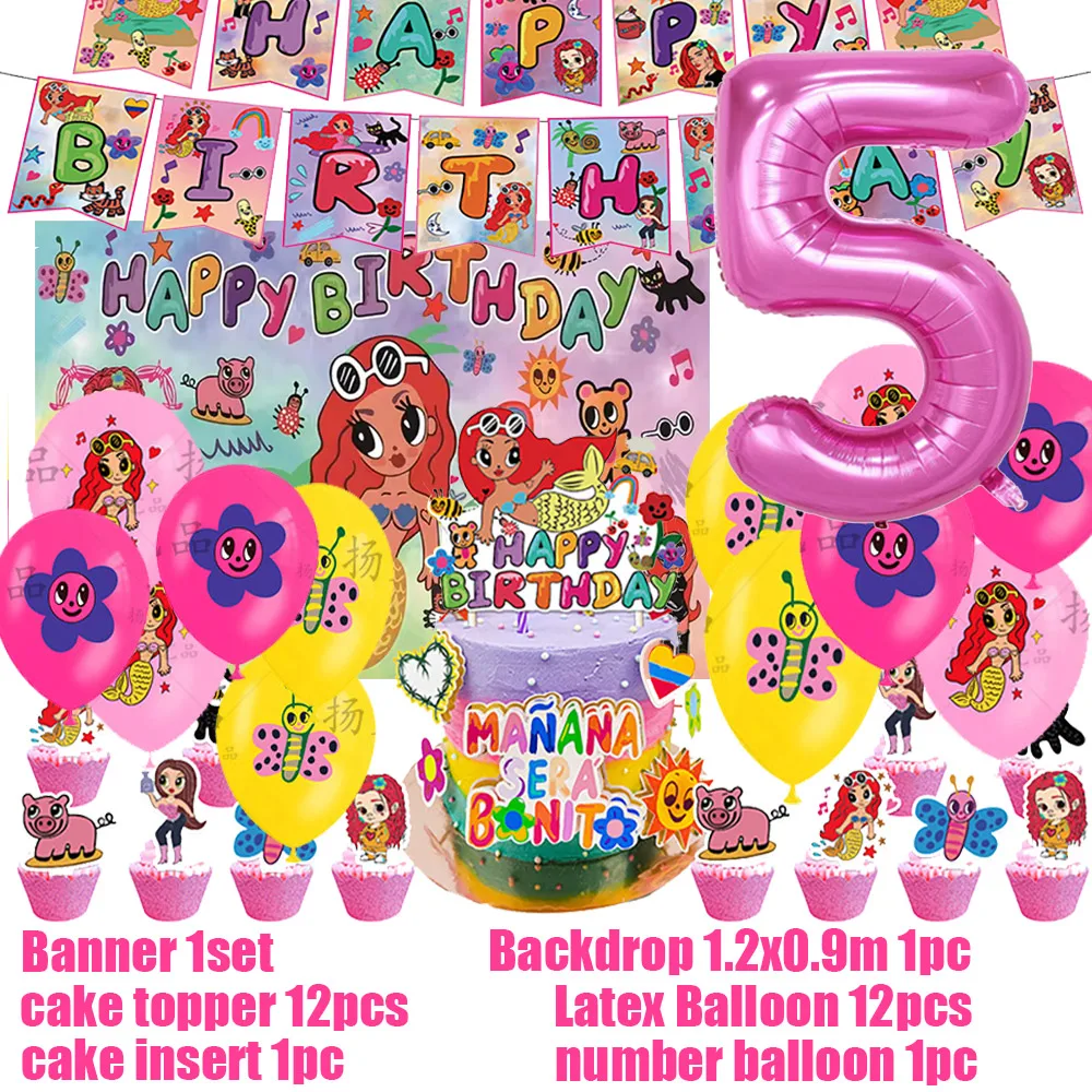 Description Picture 6 of itemM-Manana Sera Bonito Theme Girl's Birthday Party Decoration Supplie Balloon Banner Backdrop Cake Topper Baby Shower Decor Props
