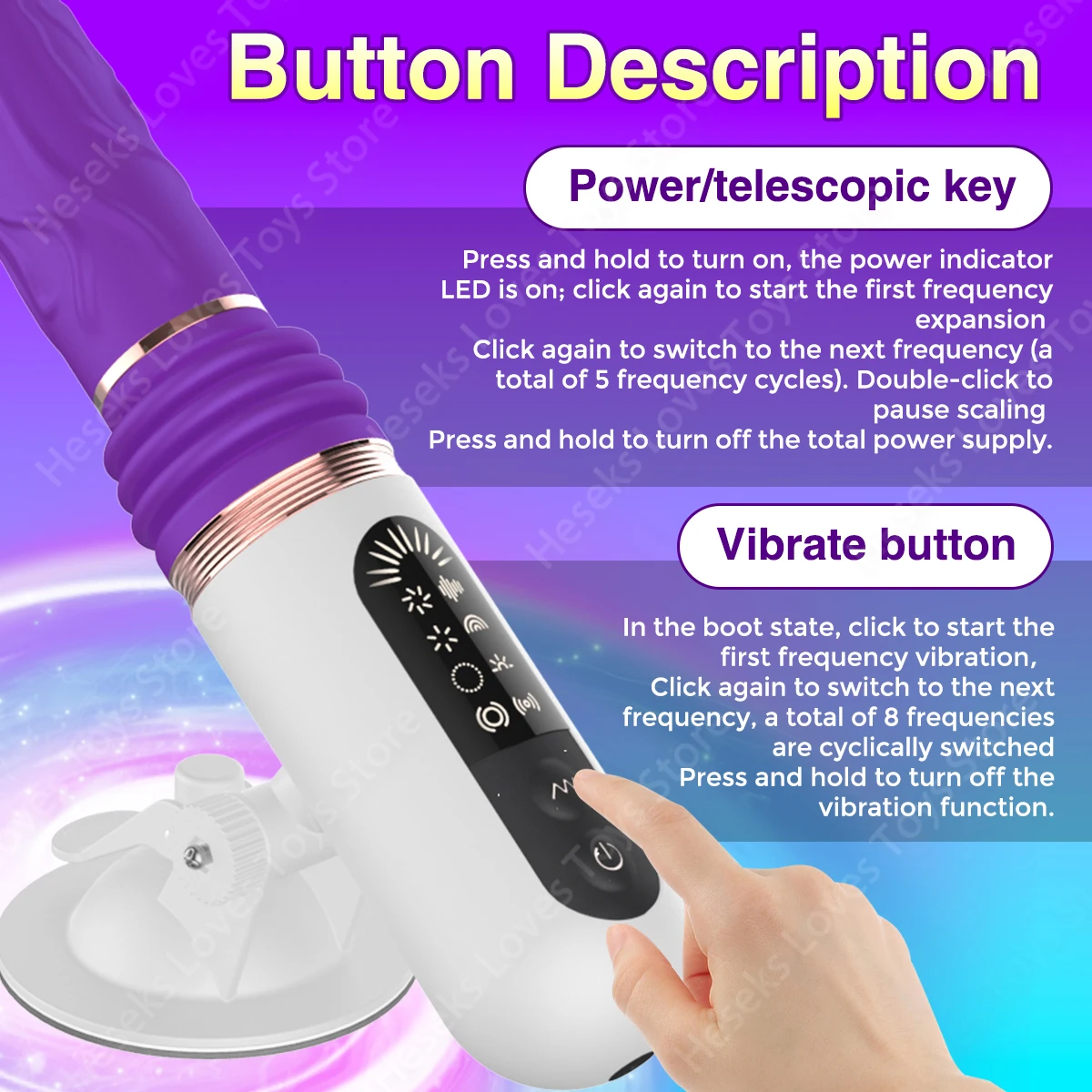 Automatic Thrusting Dildo Penetration Telescopic Vibrator for Women G-Spot Anal Masturbator Sex Machine with Suction Cup