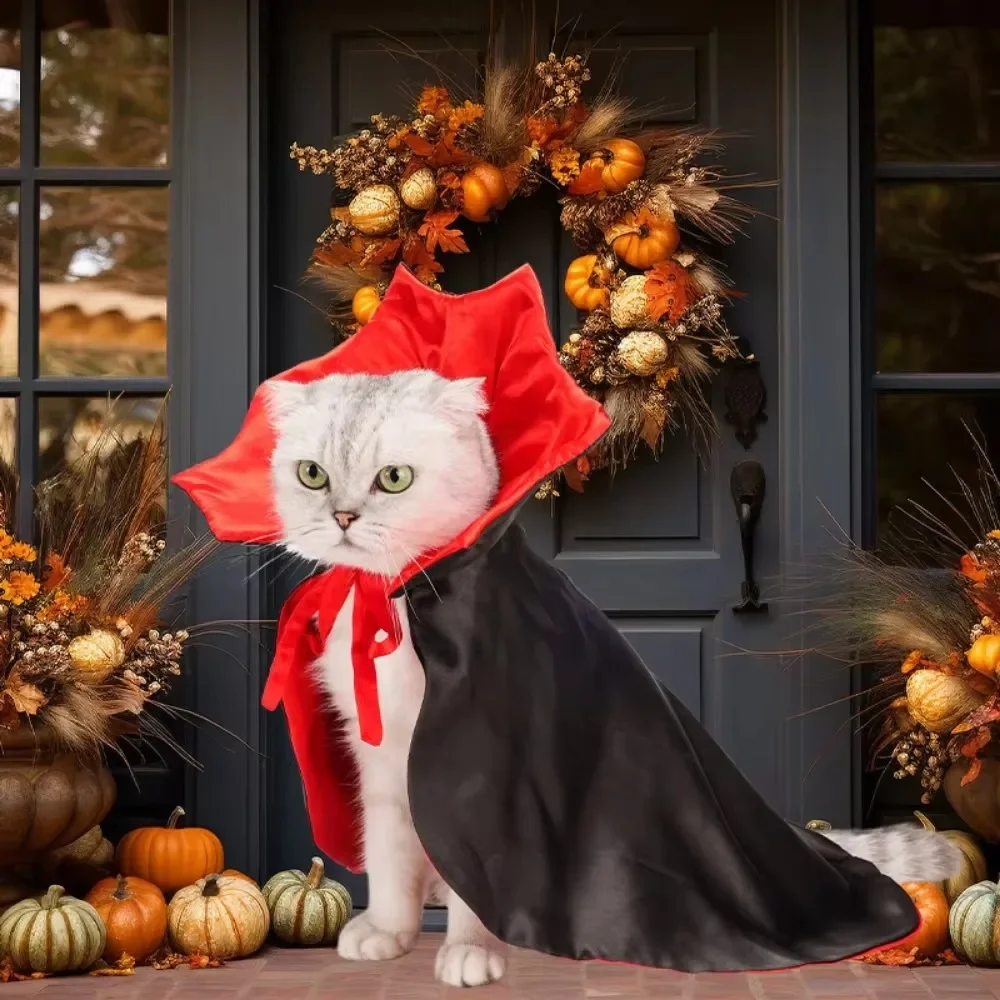 Cat and Dog Halloween Costumes, Vampire Devil Cloak Pet Costumes Cat and Dog Halloween Costumes Party Supplies