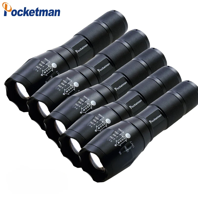 

Use 3pcs AAA or 18650 LED Flashlight High Power T6 5 Modes Waterproof Zoomable Outdoor Multi-function Tools Torch