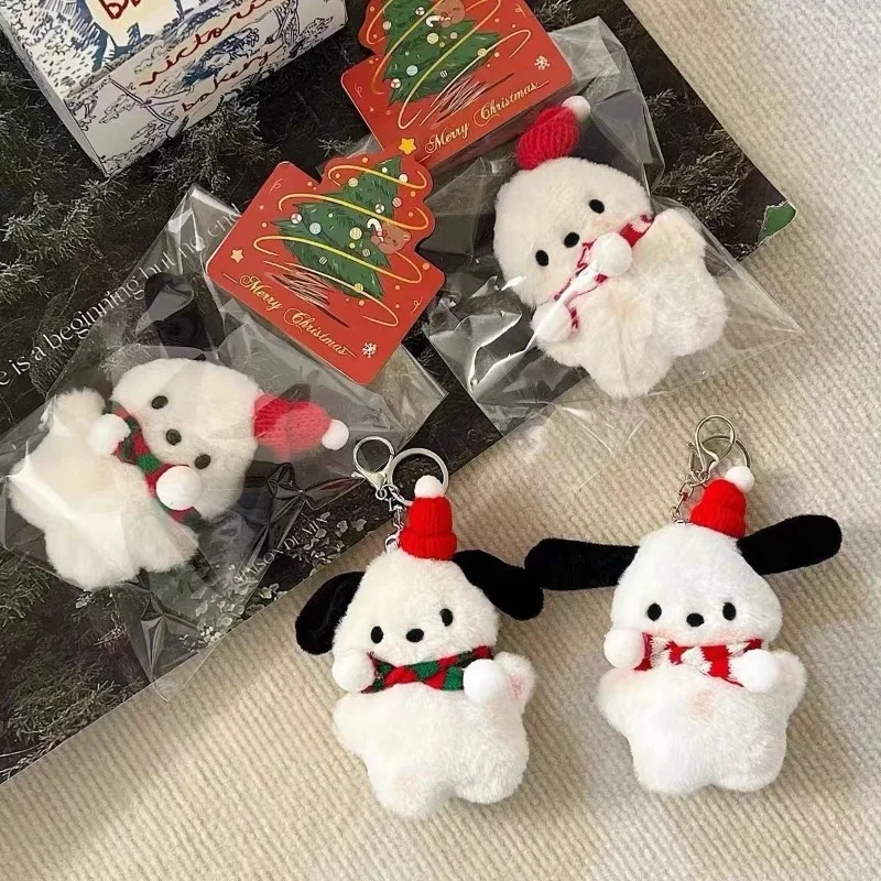 

Sanrio Plush Bag Doll Keyring Pochacco Key Simplicity Chain Plushie Holiday Gifts Girl Pendant Kawaii Room Christmas Present