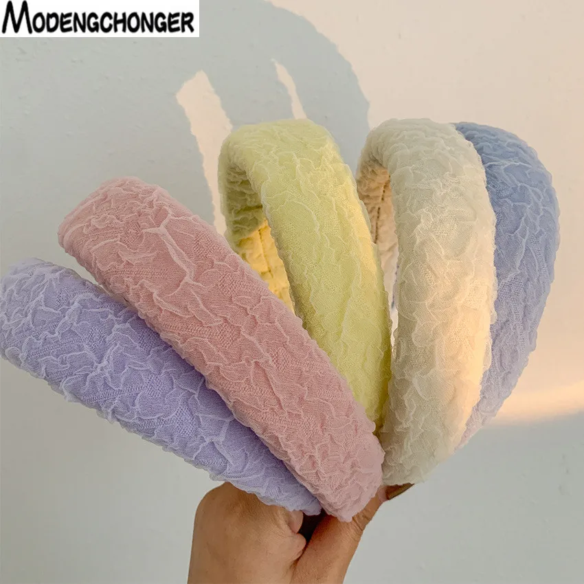 

2022 Candy Color Sponge Hairband Spring And Summer Korean Face Wash Headband Wild Sweet Hair Bezel Headwear Hair Accessories