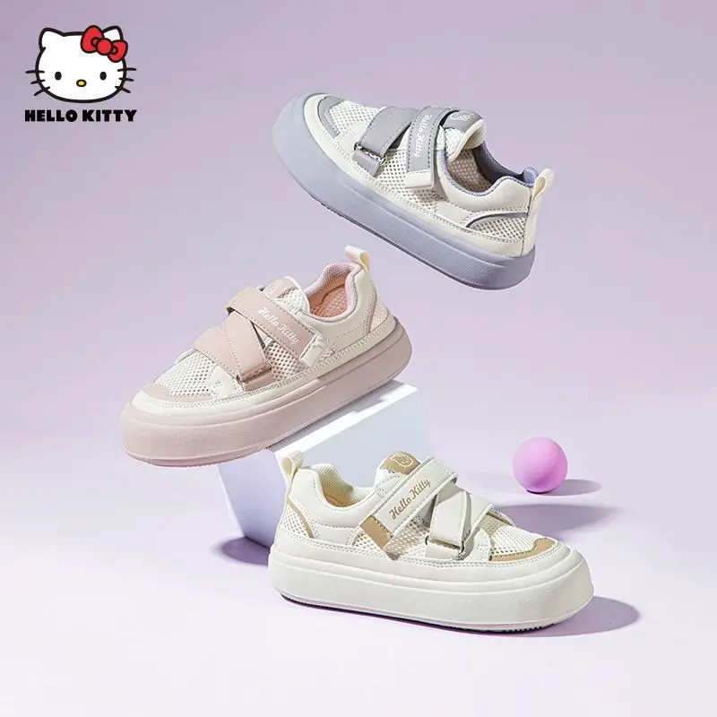 

Sanrio Kawaii Hello Kitty Girls Shoes Cute Cartoon Summer Children's Sneakers Mesh Breathable Mesh Shoes Casual Shoes Gift
