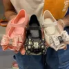 Mini Girl Sandals 2024 Kids Sparkle Bow Summer Shoes for Children Sandals Waterproof Non-slip Beach Sandals Melissa Shoes HMI087 3