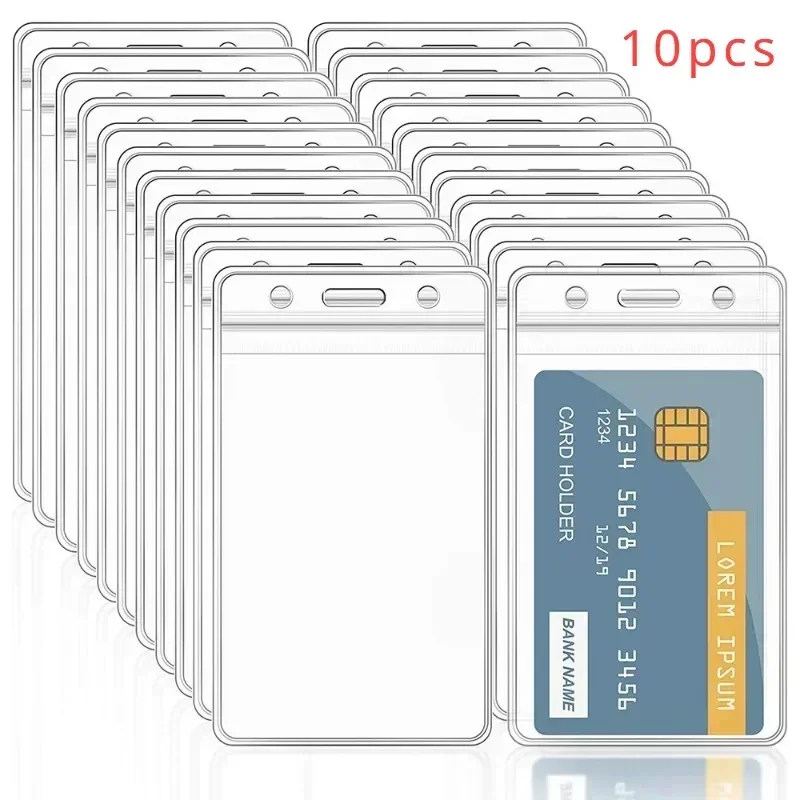 Porte-cartes en plastique transparent et étanche, étui de protection, porte-badge, carte d'identité, carte de crédit bancaire, bus d'affaires, 10,1 pièces