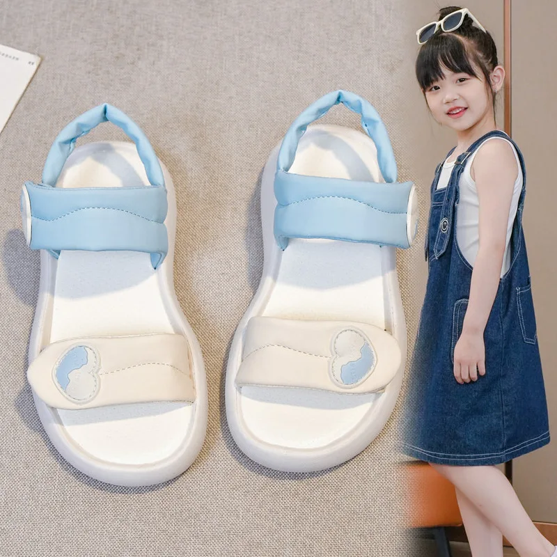 2026 여아 샌들 여름 키즈 패션 공주 샌들 파티 드레스 슈즈 아동용 소프트 솔 비치 플랫폼 플랫 슈즈