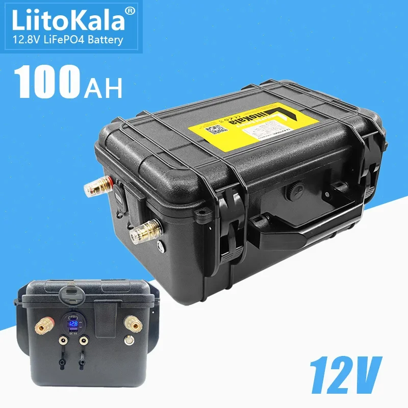 

Аккумуляторная батарея LiitoKala, литий-железо-фосфатные аккумуляторы глубокого цикла для лодочного двигателя, инвертора, ЕС, США, 12,8 В, Ач