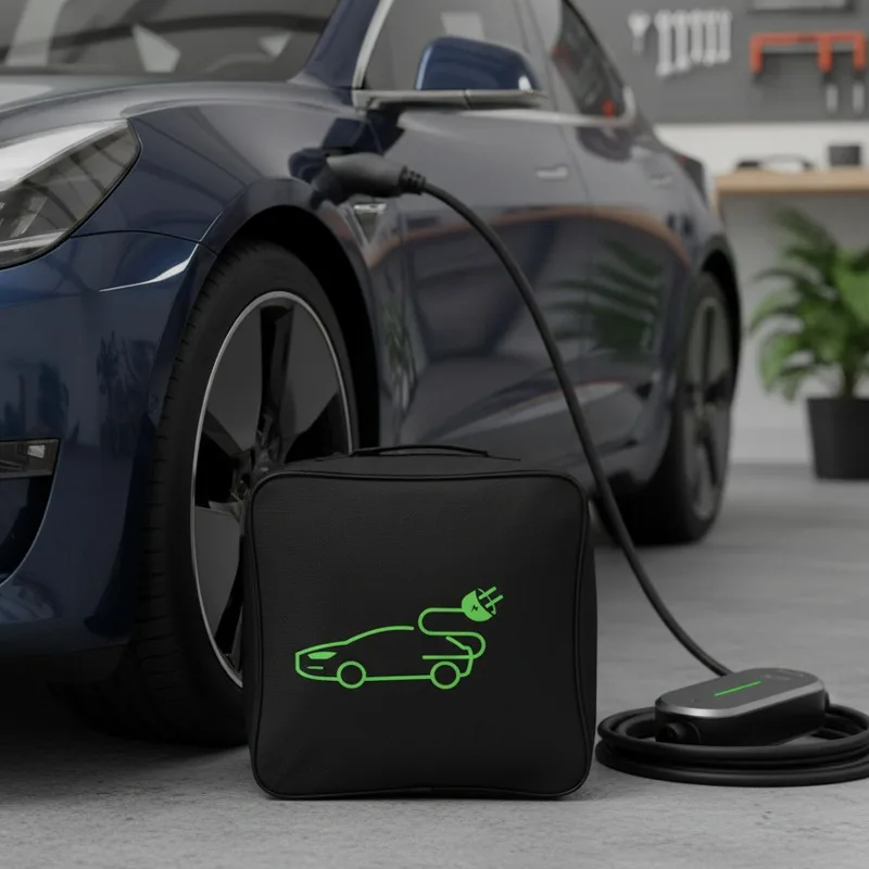 Electric Car Battery Jumper Cable Storage Bag Waterproof EV Car Rechargeable Gun Storage Organizer for Charging Cables Cords