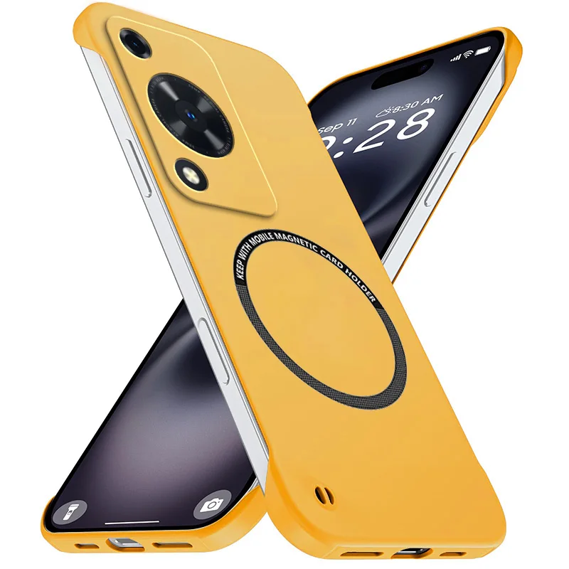Magnetic Slim Frameless Phone Case - Matte Anti-Scratch Hard Cover, Shockproof Armor