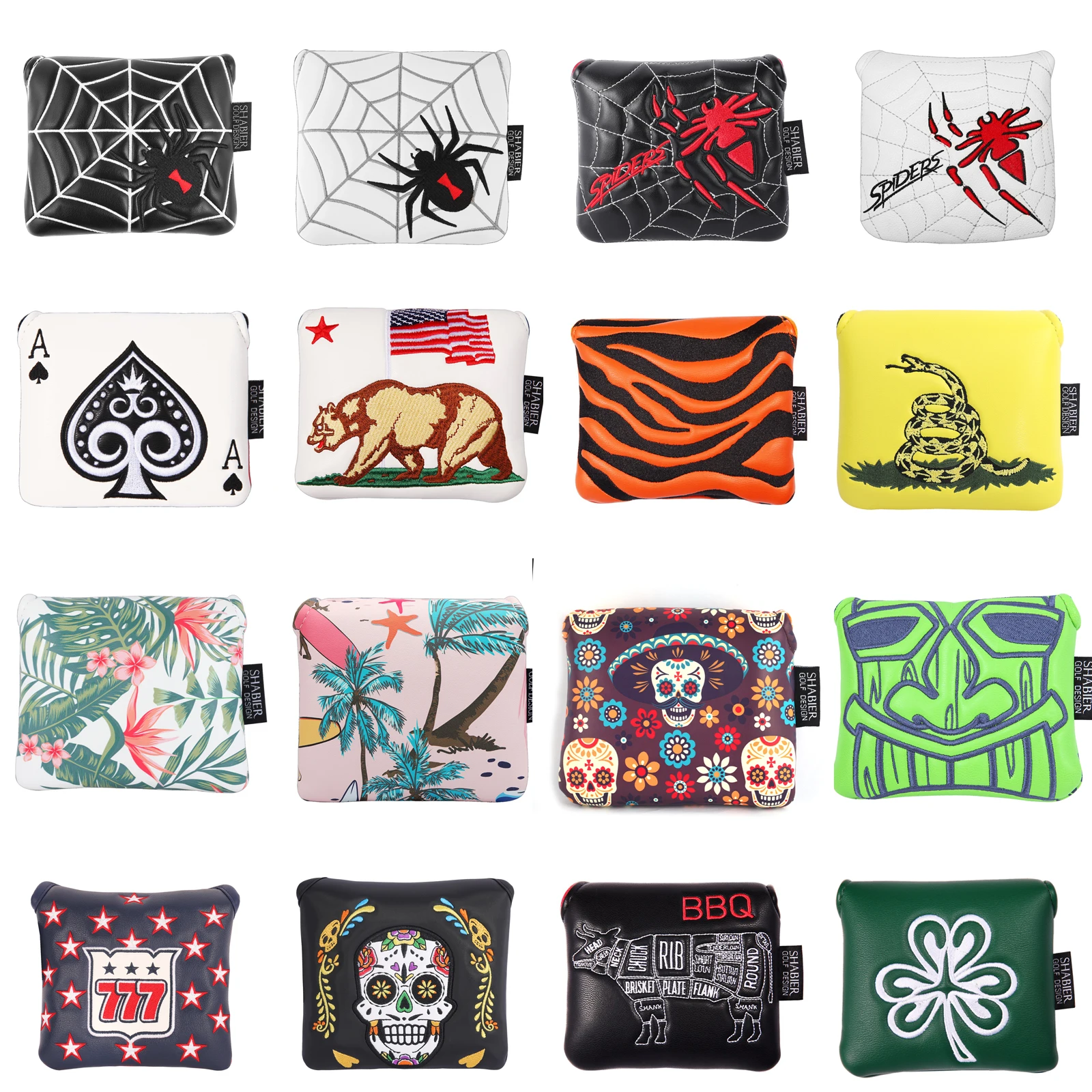 Golf Putter Head Covers Golf Club Head Covers Square Mallet Putter Cover Golf Headcover For TaylorMade Spider X Copper Spider Tour Magnet