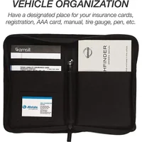 Porte-assurance d'enregistrement de voiture en Nylon, étui pour permis de conduire pour carte de crédit, porte-documents automatique, boîte à gants de véhicule, organisateur 1