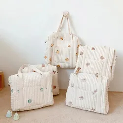 Mommy Bag Diaper Nappy Bag Baby Stuff Organizer Cotton Handbags Caddy Storage Bag For Mom Cute Bear Babies Accessories