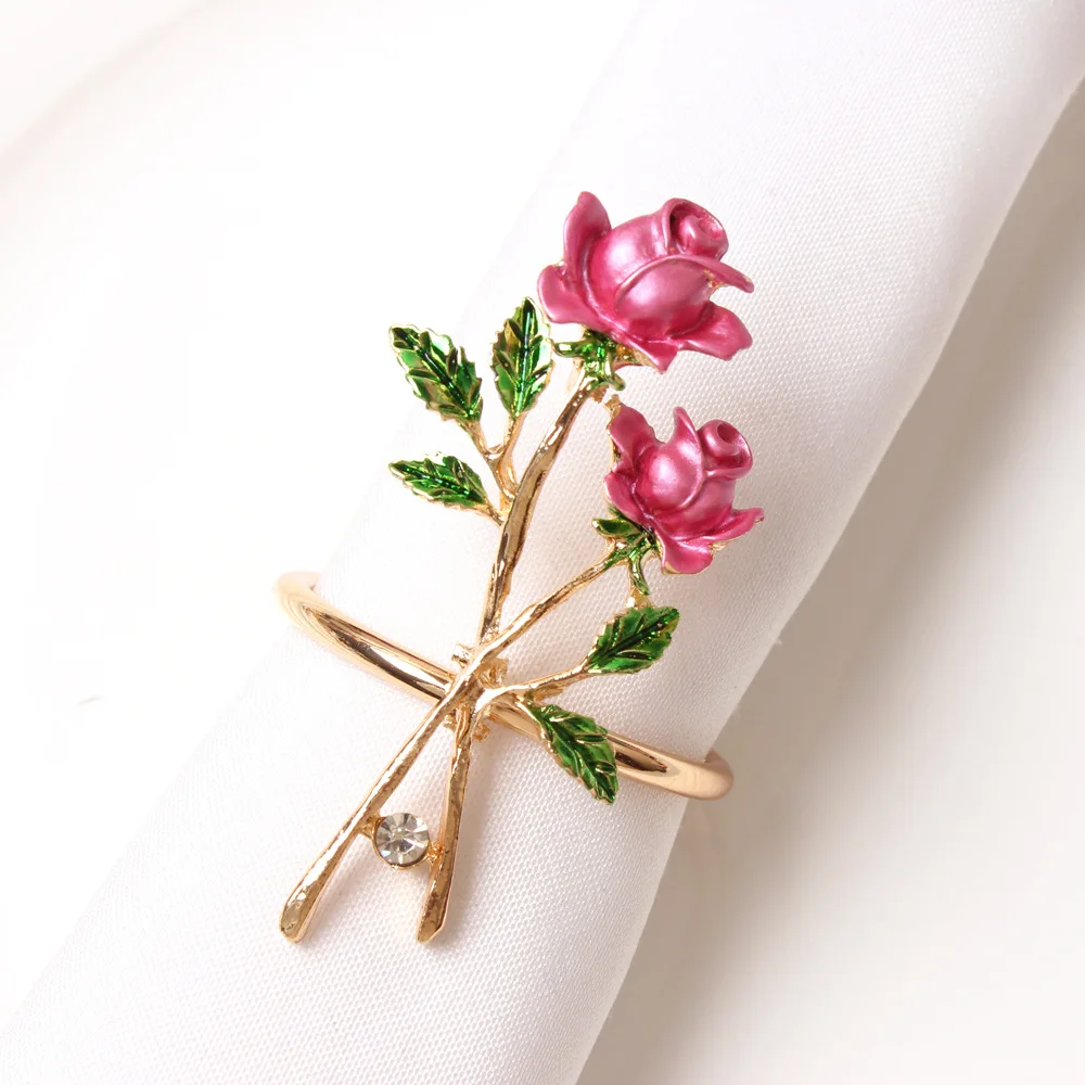 Napkin Ring 4pcs Dripping Dragonfly Napkin Button Napkin Ring Hotel Wedding Table Cloth Ring