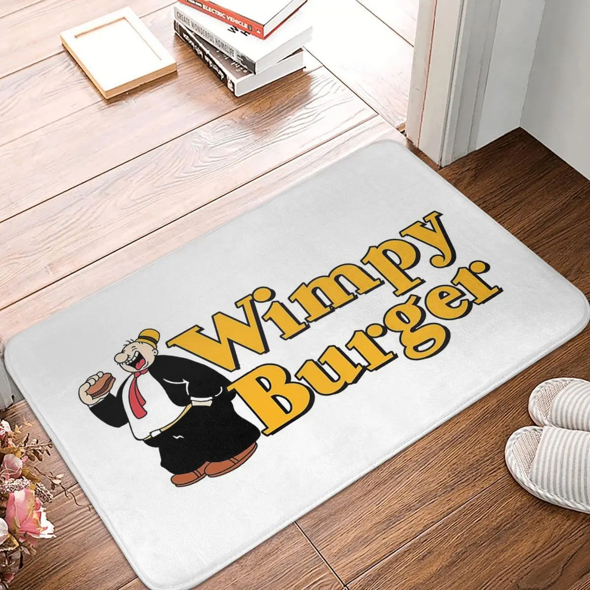 Tappetino Antiscivolo Tappetino Da Cucina Tappetino Da Cucina Popeye The Sailor Wimpy Burger 1930'S Style Hamburger Joint Balcone Tappeto Decorativo P