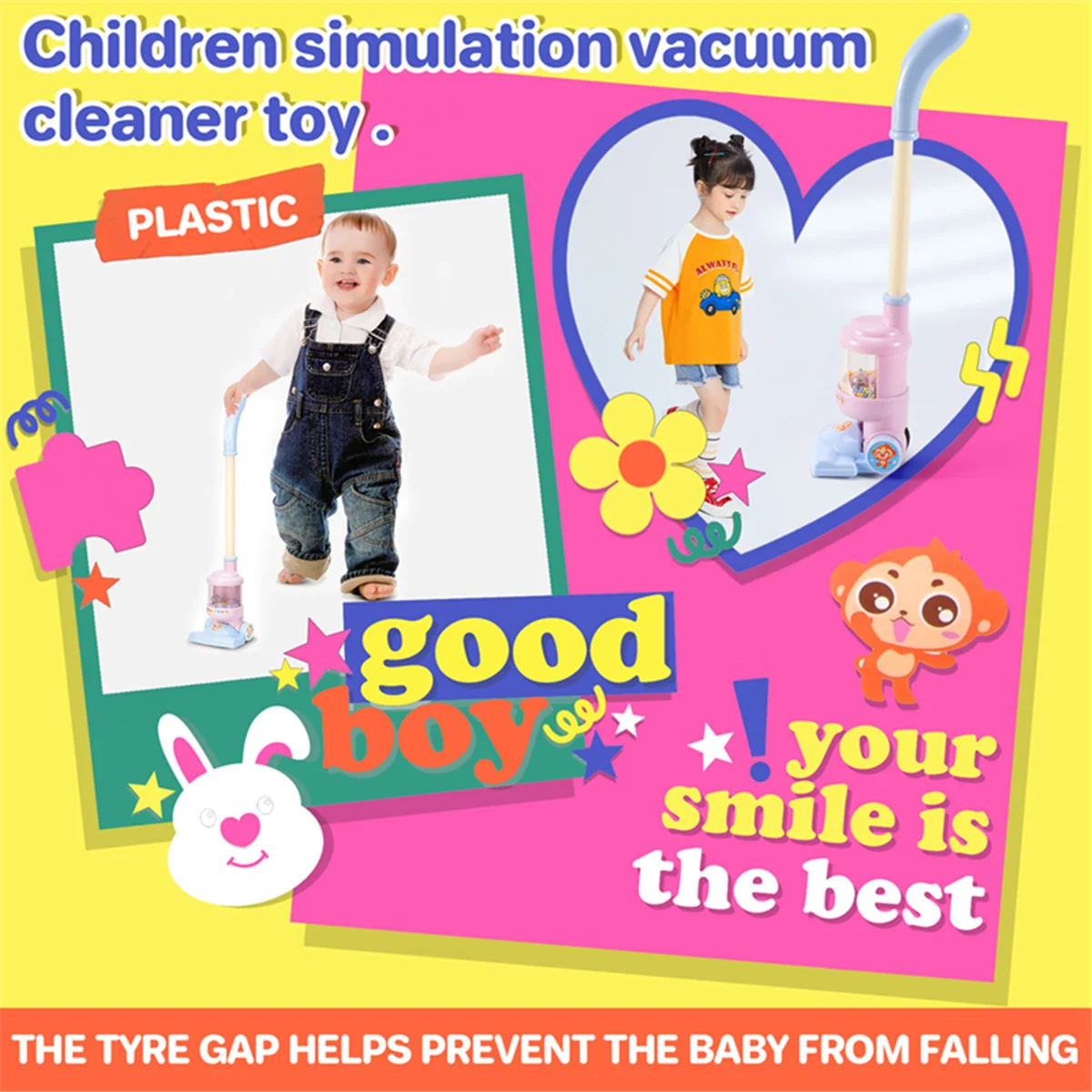 Children Electric Vacuum Cleaner Toy Simulation Vacuum Catcher Kids Pretend Cleaning Educational Toy Mini Vacuum, Blue 6