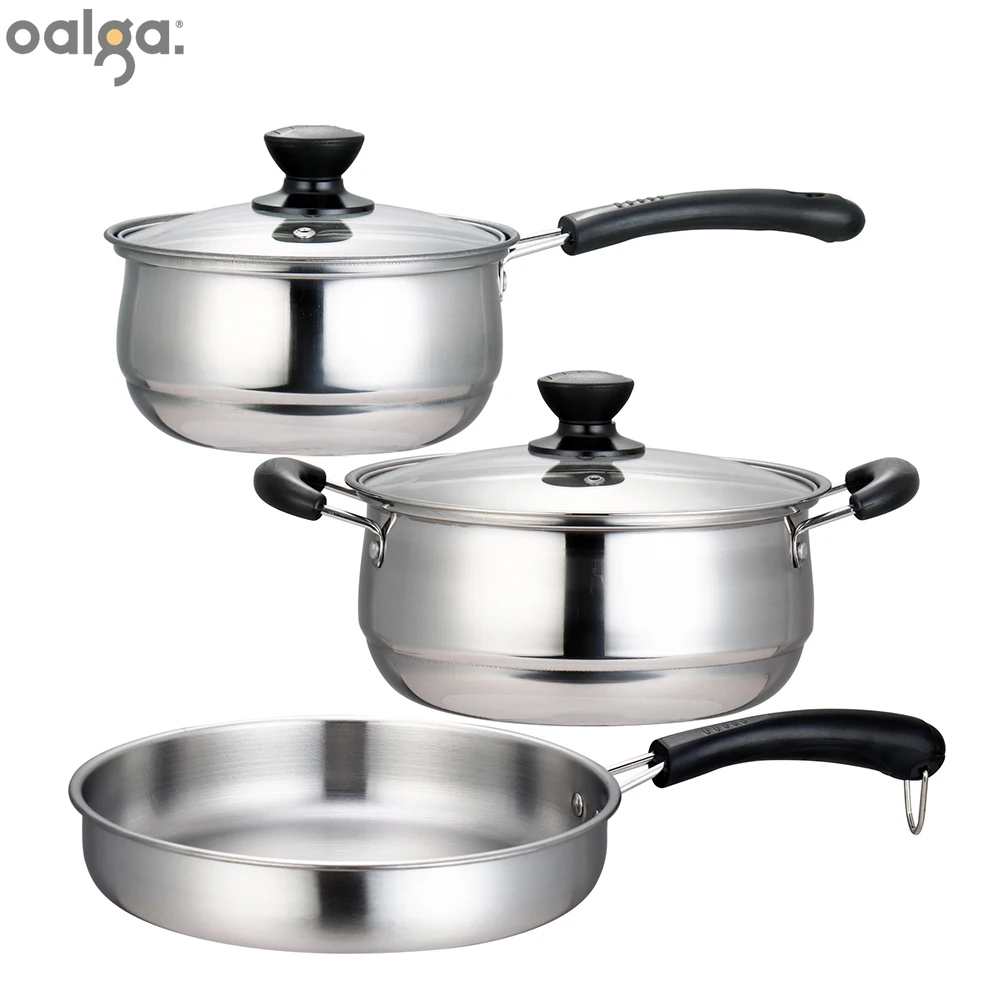 

304 Stainless Steel Pot Set Practical Frying Pan Non Stick Cooking Pot Set Cookware Sets Pots and Pans Kitchen Cookware Sets