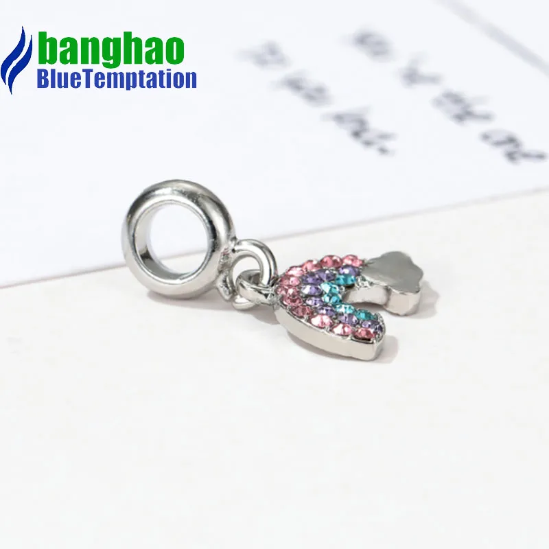 Wholesale DIY Fashion rainbow Charm for making accessories for jewelry alloy pendants bracelets beads DGB1309