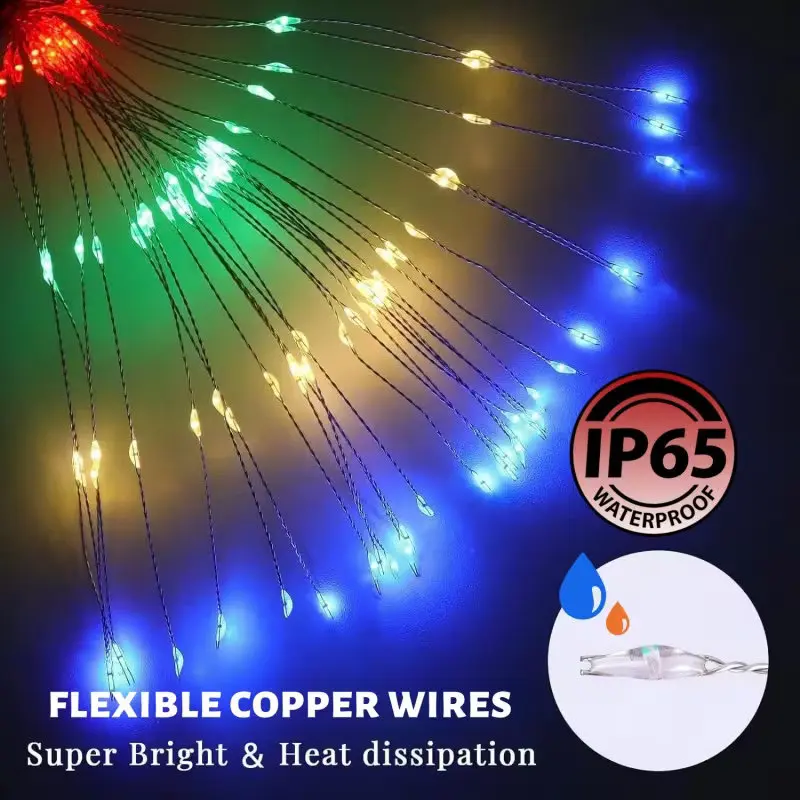 Solar LED Firework Fairy Lights for Outdoor Garden Decoration