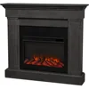 Crawford Slim Indoor Electric Fireplace with Mantel for Living Room or Bedroom, Replaceable Fireplace Insert Heater, 1