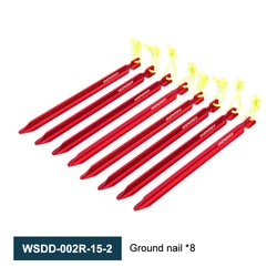 Widesea Camping Tent Pegs for Hard Snow Surfaces - Outdoor Shelter Accessories Set (WSDD - 002R - 15 - 2)