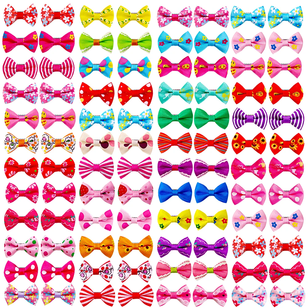 

100pcs Dog Bows Handmade Pet Supplies Dog Hair Bows Small Dog Pet Hair Clips Dog Hair Accessories Dog Supplies For Small Dogs