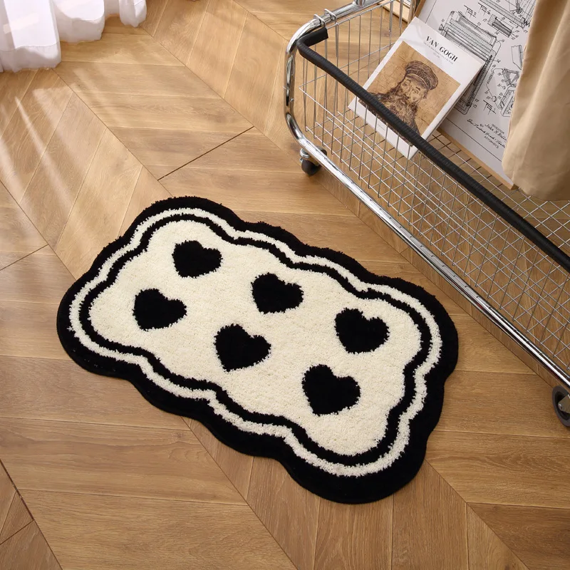 

Heart Shaped Bathroom Floor Mat Water Absorbing Quick Drying Non Slip Bathroom Floor Mat Carpet Living Room Bedroom Door Mat