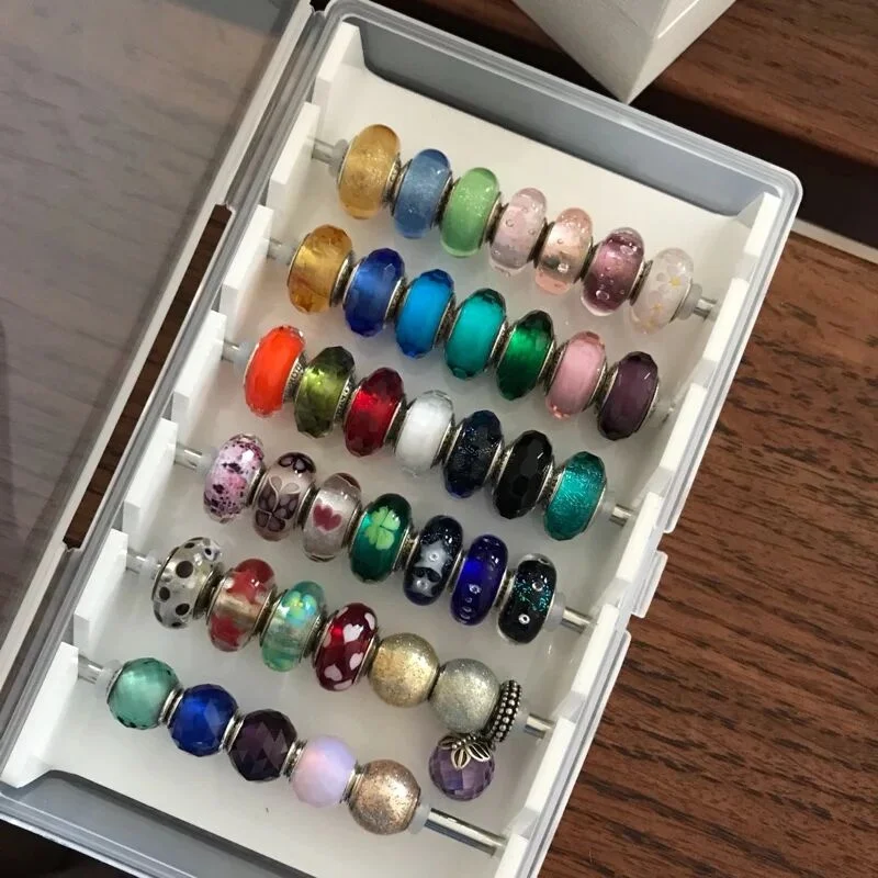 Acrylic Troll Bead Collection Panoramic Jewelry Storage Box Bracelet Beads Game Tray Round Bead Organization Box Bead Stand