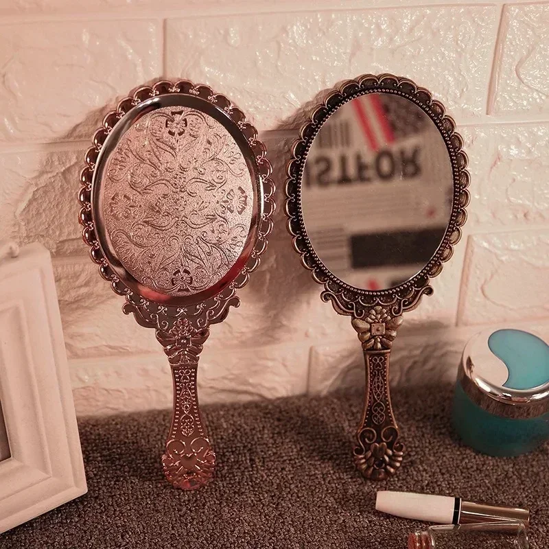 VintageCarvedHandheldVanityMakeupMirrorSPASalonMakeupVanity