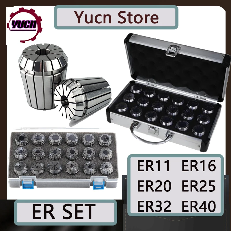 

ER11 ER16 ER20 ER25 ER32 ER40 набор AA пружинная Цанга из стали ER 0,015 мм 0,008 мм фрезерный станок с ЧПУ держатель инструмента гравировальный станок
