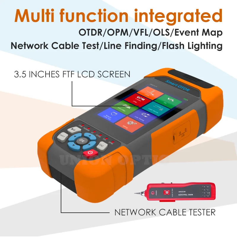 Mini OTDR 1310/1550/1610/1625/1650nm 24/22db OTDR Active Fiber Reflectometer Live Test VFL OLS OPM IOLA Event Map Ethernet