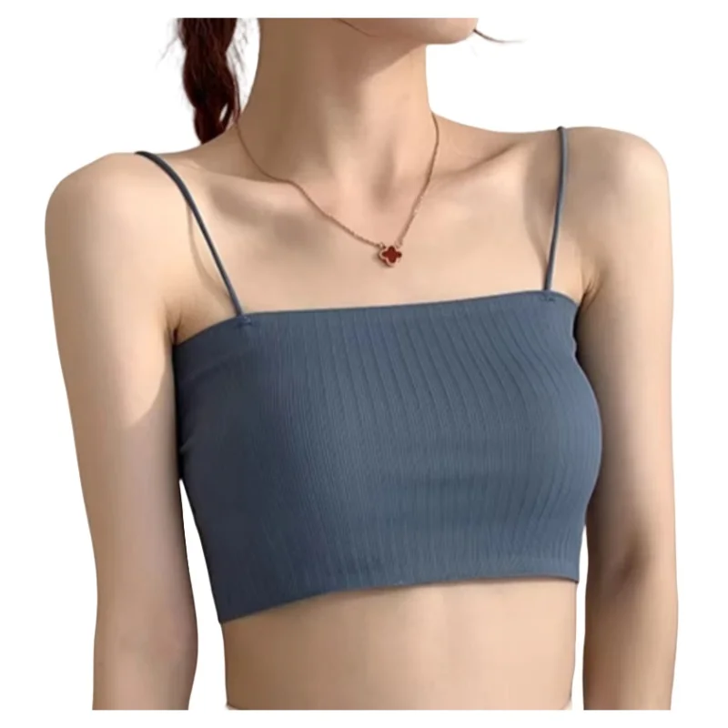 Summer Tube Bras For Women Sexy Seamless Underwear Crop Tops Sexy Lingerie Silky Bandeau Bra Removable Pads Intimates_voghion.com
