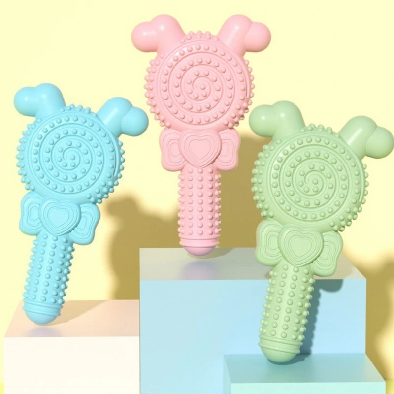 

Pet Dog Toy Extra-tough Lollipops Toy Funny Interactive Elasticity Dog Chew Toy for Dog Tooth Cleaning Tool of Food X3UC