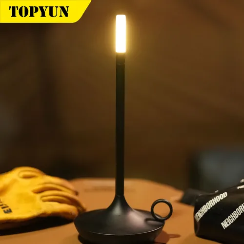 테이블 램프 충전식 무선 터치 램프 캠핑 촛불 창조적인 램프 충전식 USB-C 책상 램프 3