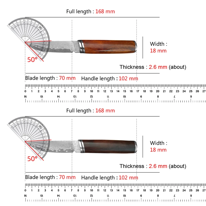 Damascus Steel Kitchen Knife Set - Butcher Boning Meat Cleaver