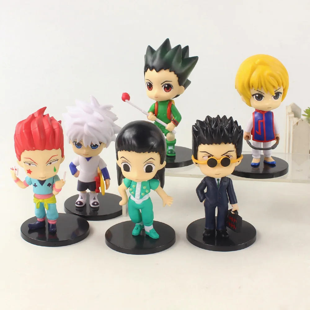 

Аниме Hunter x Hunter Freecss Zoldyck Kurapika Hisoka Q Version кукла из ПВХ, коллекционные игрушки, 6 шт./комплект, 10-12 см