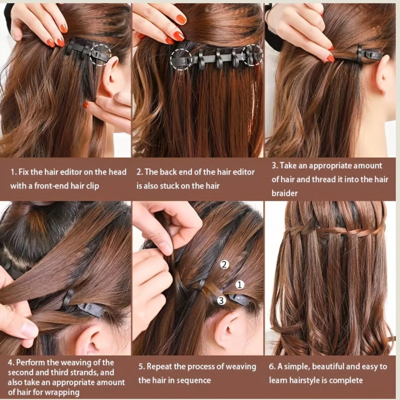 5style French Braid Styling Tool Lazy DIY Frisur Flechter Easyuse Magic Fishbone Braid Tools Styling Access für alle Haartypen – Detail 4