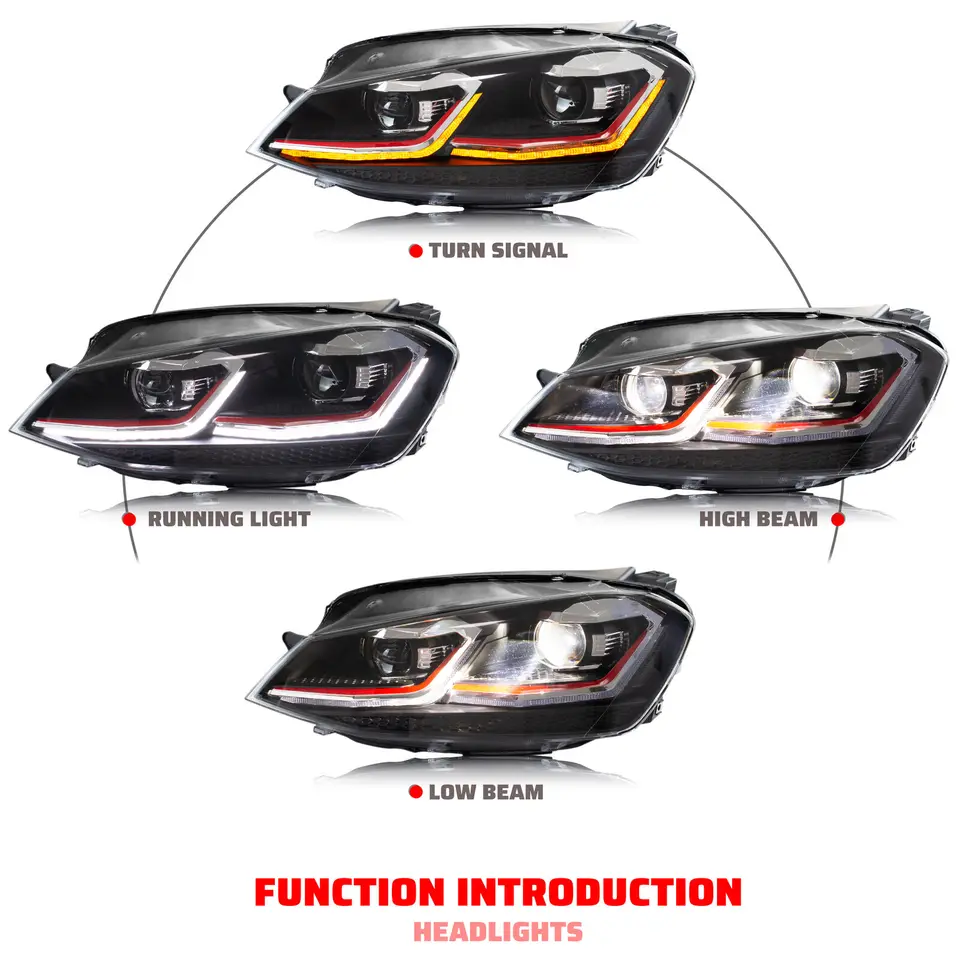 ゴルフ7 GTi ／LED テールランプ テールランプ 適合VW 2009-2014用カーアクセサリーリアランプランニングライトブレーキライトターン  車用ライ(RED) テール ランプ 適用: VW ゴルフ 7 LED テールライト 2013-2021 ゴルフ 7.5 テール ライト リア フォグ  ブレーキ ...