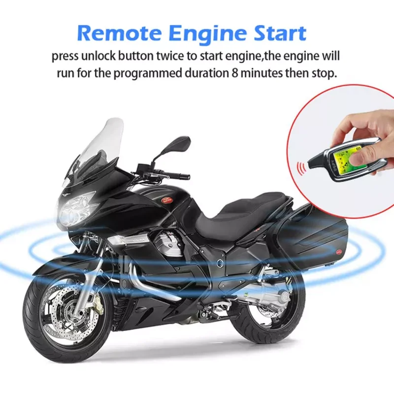 SPY 2 Way Motorcycle Alarm System Remote Engine Start Starter Microwave Sensor Colorful LCD Pager Display motorcycle alarm bike alarm anti theft alarm