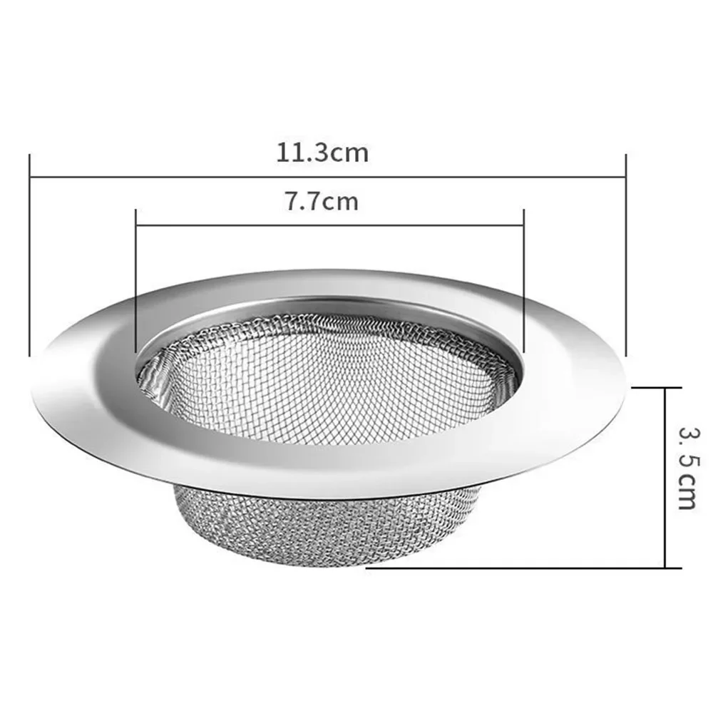 1PC Household Stainless Steel Sink Strainer Metal Filter Bath Drain Waste Screen Kitchen Supplies Bathroom Accessories 6